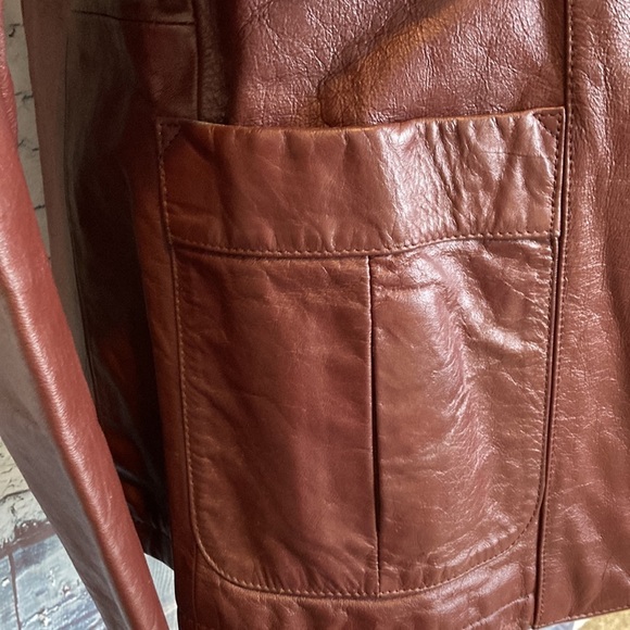 Wilsons Leather Vintage 70s Leather Jacket Blazer Sz 10 Maroon Boho Retro Hippie - Picture 6 of 16